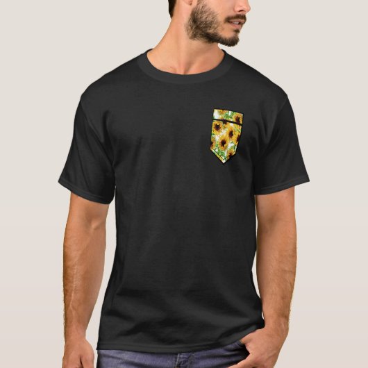 ひまわりヒマワリ美学ポケットプリント Tシャツ (正面)