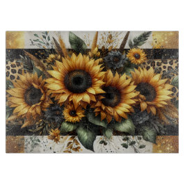 ひまわりヒョウ柄カット盤 カッティングボード