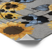 ひまわりヒョウ落書き通りアートポップ・アートの文化 ポスター (角)