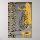 ひまわりヒョウ落書き通りアートポップ・アートの文化 ポスター (正面)