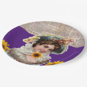 ひまわりビクトリアン紙プレート ペーパープレート (アングル)