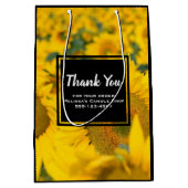 ひまわりビジネスの黄色のフィールド ミディアムペーパーバッグ (正面)