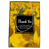 ひまわりビジネスの黄色のフィールド ミディアムペーパーバッグ (裏面)