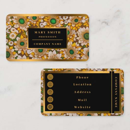 ひまわりビューティフルコレクシ人気があるョン 名刺 (正面/裏面)