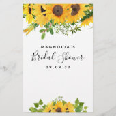 ひまわりビンゴブライダルシャワーゲーム (裏面)