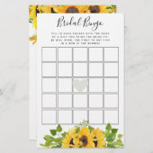 ひまわりビンゴブライダルシャワーゲーム (正面/裏面)