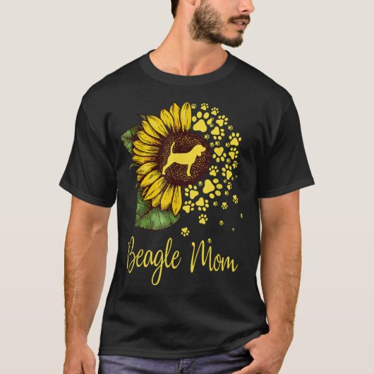 ひまわりビーグル母の犬の恋人 Tシャツ (正面)