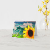 ひまわりビーチで私のサンシャインカード カード (黄色い花)