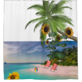 ひまわりビーチシャワーカーテン シャワーカーテン (正面)