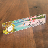 ひまわりビーチ机用ネームプレート デスクネームプレート (側面)