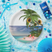 ひまわりビーチ紙プレート ペーパープレート (パーティー)