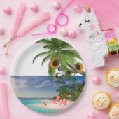 ひまわりビーチ紙プレート ペーパープレート (パーティー)