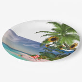 ひまわりビーチ紙プレート ペーパープレート (アングル)