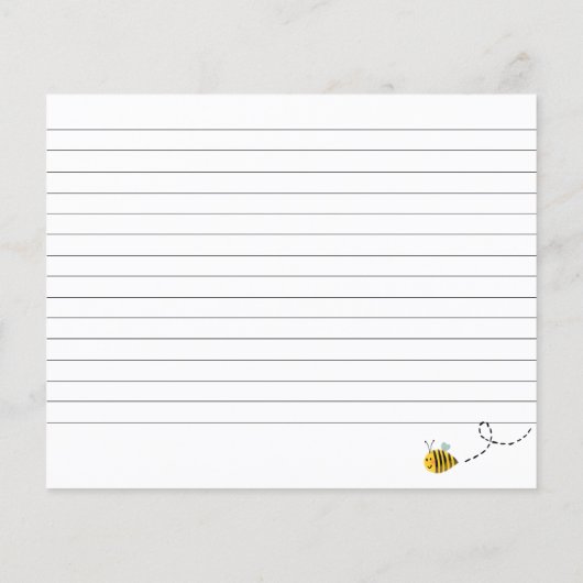 ひまわりビーブライダルシャワーレシピカード (裏面)