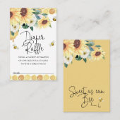 ひまわりビー赤ちゃんシャワーおむつラッフルインサート 名刺 (正面/裏面)