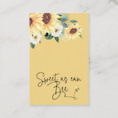 ひまわりビー赤ちゃんシャワーブックリクエスト挿入 名刺 (裏面)