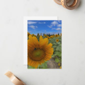 ひまわりビー&ブルースカイ ノートカード (正面/裏面インサイチュ)