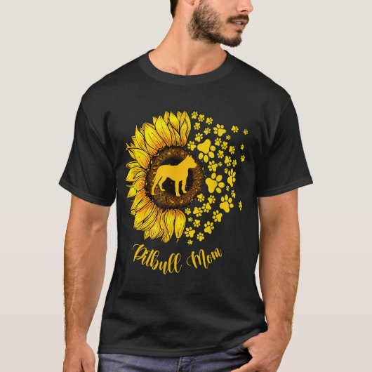 ひまわりピットブルママ犬の恋人 Tシャツ (正面)