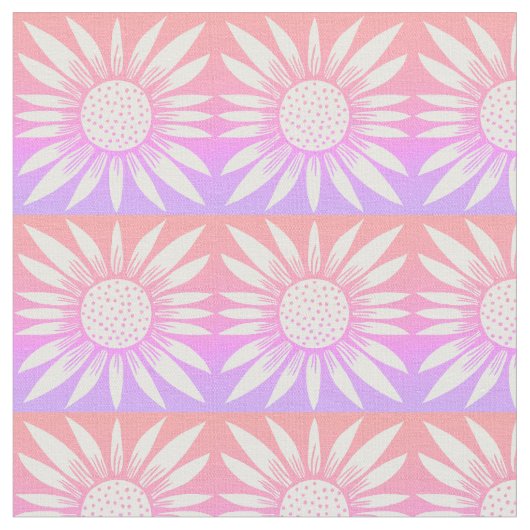 ひまわりピンクのタイル模様 ファブリック (クローズアップ)