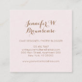 ひまわりピンクウィスクスプーンペストリーバッグベーカリーシェフ スクエア名刺 (裏面)