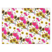 ひまわりピンクハートテーブルクロス テーブルクロス (正面(横))