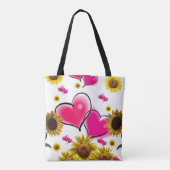 ひまわりピンクハートトート トートバッグ (裏面)