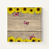 ひまわりピンクバタフライベビーシャワーゲストブック ノートブック (裏面)