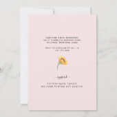 ひまわりピンクフローラバーラップ素朴ブライダルシャワー 招待状 (裏面)