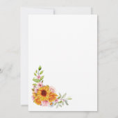 ひまわりピンクフローラブライダルシャワー 招待状 (裏面)