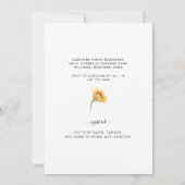 ひまわりピンクフローラ素朴ブライダルシャワー 招待状 (裏面)