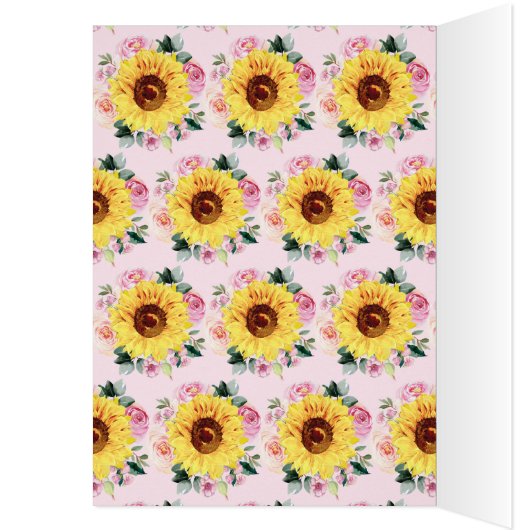 ひまわりピンクフローラ誕生日ありがとう (内側 (左))