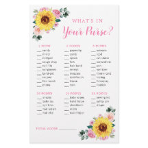 ひまわりピンクフローラ財布赤ちゃんシャワーゲーム