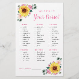 ひまわりピンクフローラ財布赤ちゃんシャワーゲーム