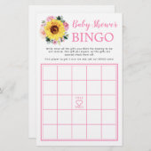 ひまわりピンクフローラ赤ちゃんシャワービンゴゲーム (正面/裏面)