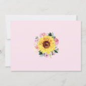ひまわりピンクフローラ1stバースデーフォトパーティー 招待状 (裏面)