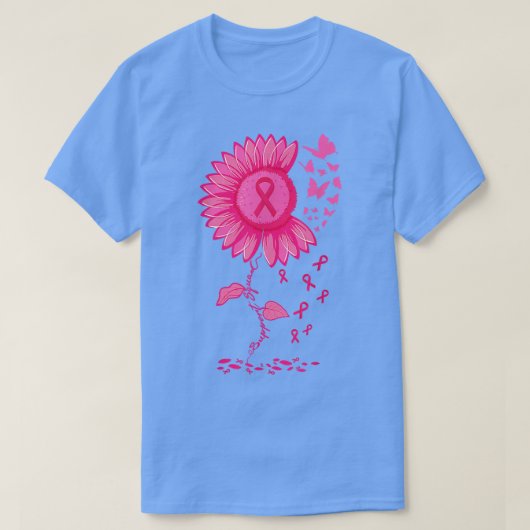 ひまわりピンクリボン乳癌認識度Warr Tシャツ (デザイン正面)