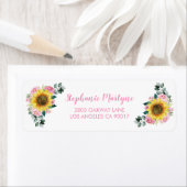 ひまわりピンクローズウォーターフローラ ラベル (インサイチュ)