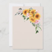 ひまわりピンクローズオーバルウッドブライダルシャワー 招待状 (裏面)