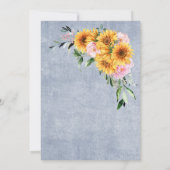 ひまわりピンクローズフローラアーチブライダルシャワー 招待状 (裏面)