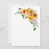 ひまわりピンクローズフローラ結婚楕円 招待状 (裏面)