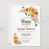 ひまわりピンクローズブライダルシャワー 招待状 (正面)