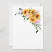 ひまわりピンクローズブライダルシャワー 招待状 (裏面)