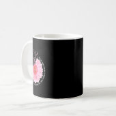 ひまわりピンク乳癌認識度女性ウォーリ コーヒーマグカップ (正面左)