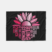 ひまわりピンク乳癌認識度女性ウォーリ フリースブランケット (正面(横))