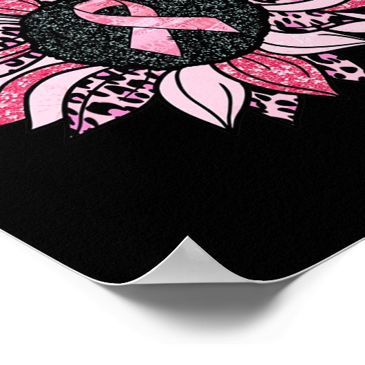 ひまわりピンク乳癌認識度女性ウォーリ ポスター (角)