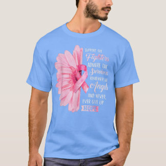 ひまわりピンク乳癌認識度女性ウォーリ Tシャツ