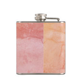 ひまわりピンク大理石レッドスクリプトタイポグラフィフラスコ フラスク (裏面)