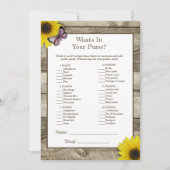 ひまわりピンク財布の赤ちゃんシャワーの中にあるものを 招待状 (正面)