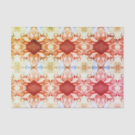 ひまわりピーチピンクフローラ水彩アー素朴ト 薄葉紙 (正面)