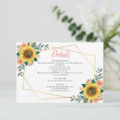 ひまわりピーチフローラ幾何結婚詳細 エンクロージャーカード (スタンド正面)